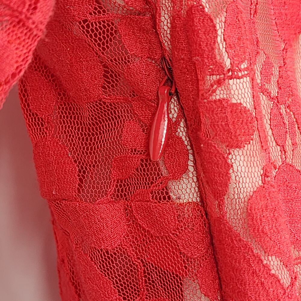 Free People Floral Lace Embroidered Scalloped Lace Dress with Slip Dress Size 6 - Picture 4 of 7